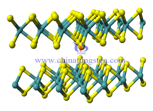 imagen de estructura de disulfuro de tungsteno